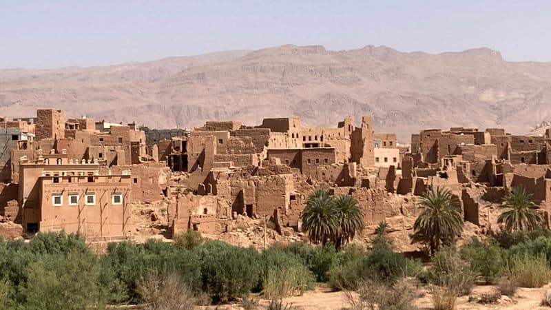 Landscape shot of the town Ait Benhaddou in Morocco