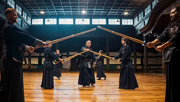 Japan kendo class with tour guests