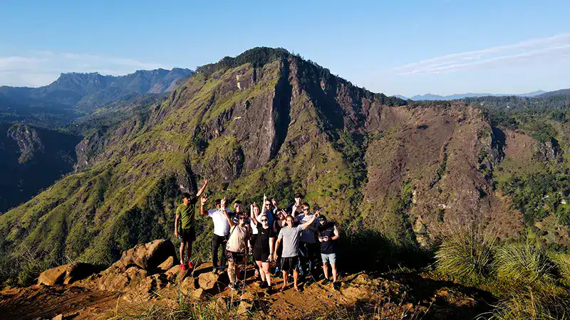 A group of travellers in Little Adam's Peak