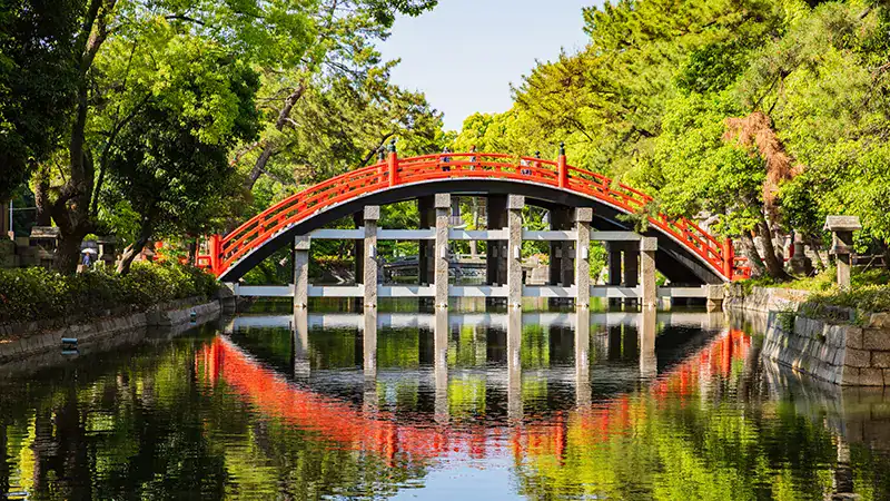 Sumiyoshi Shrine in Osaka during Spring season