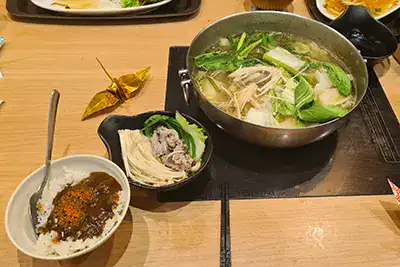Included meal example when on tour in Japan