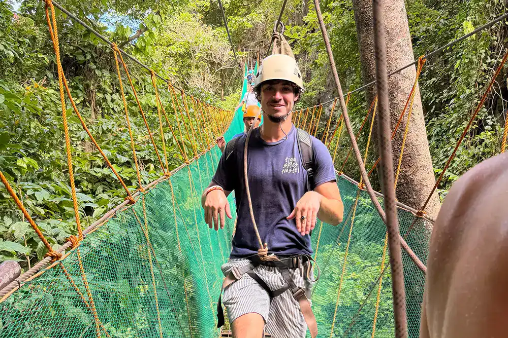 Cliff canopy walk in El Nido Philippines