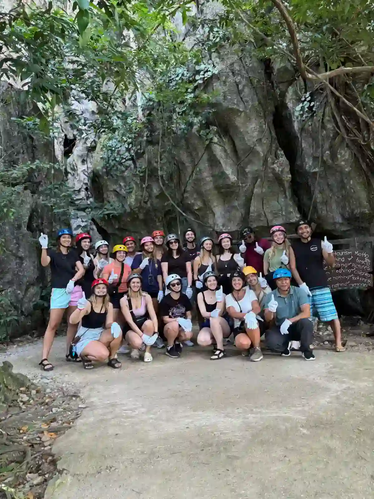 Small group tour with local guides before the canopy walk in El Nido, the Philippines